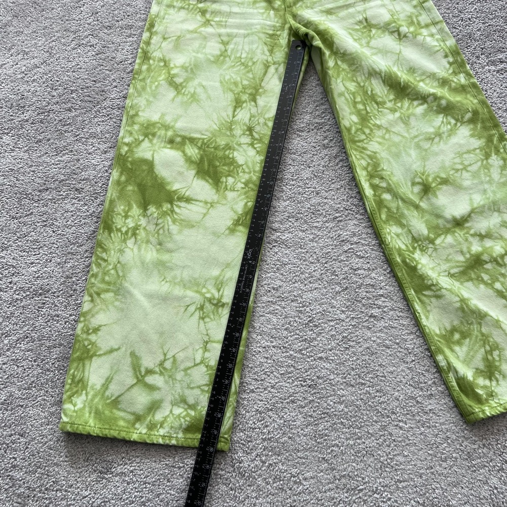 Wandler Magnolia Wide Leg Jeans Womens 31 Green High Rise Made Italy Tie Dye - Picture 13 of 16